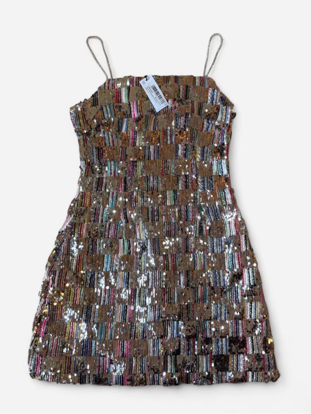 Nasty Gal NWT Silver/Multicolor Sequin Mini Dress